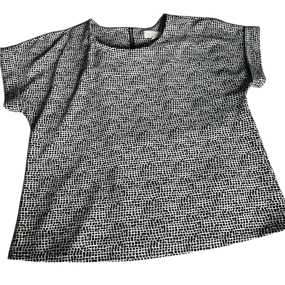 MELLODAY black and white Patterned Short Sleeve Top